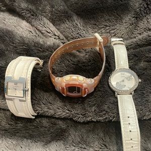 Lot of three watches, Kennith Cole, Baby-G, Guess